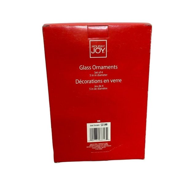 Vtg Hudson’s Bay Christmas Tree Ornaments Teardrop Ombré Glass 5” Set Of 4 HBC - Picture 3 of 4